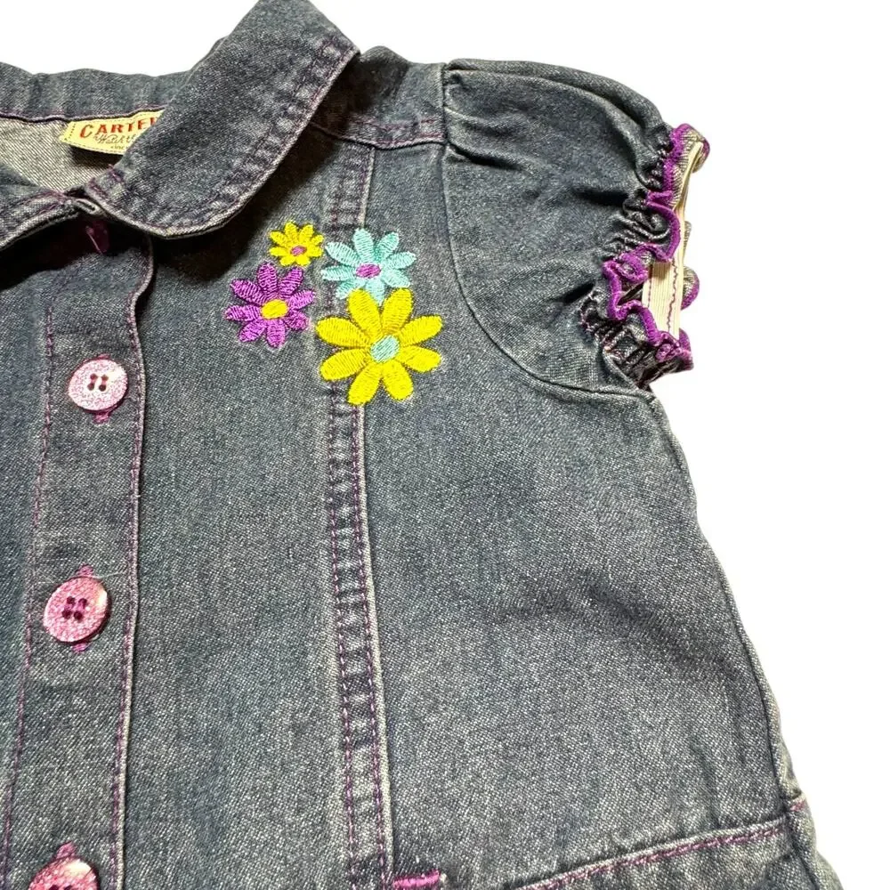 Carter's Embroidered Flower Denim Dress 5